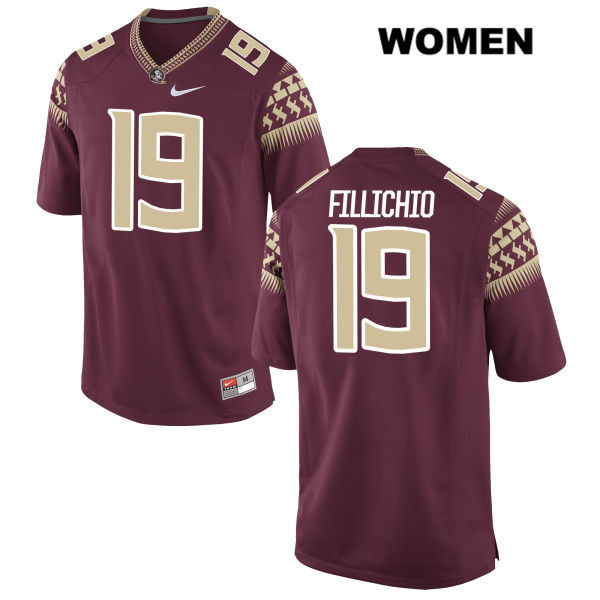 Women's NCAA Nike Florida State Seminoles #19 Beau Fillichio College Red Stitched Authentic Football Jersey COA1569QZ